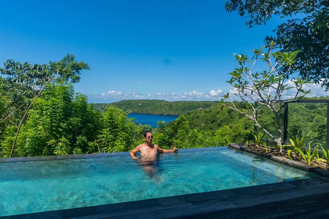 luxury villa poolside view